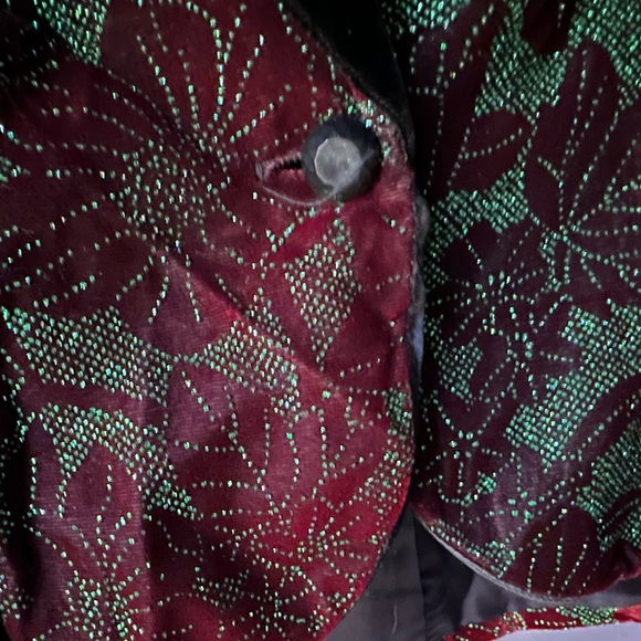 Vintage Scott McClintock Green Sparkle Jacket w/Velvet Collar Size M - Picture 8 of 12